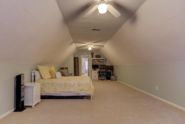 2178 E Glenalden Dr, Germantown, TN 38139 - bedroom with light colored carpet, a textured ceiling, baseboards, and visible vents