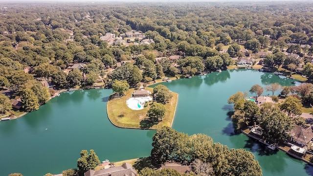2178 E Glenalden Dr, Germantown, TN 38139 - birds eye view of property featuring a water view and a wooded view