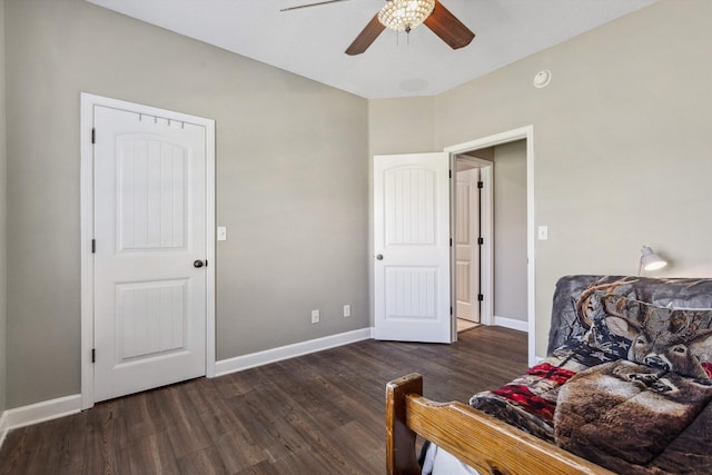 5376 Scarlet Ridge Dr, Arlington, TN 38002 - bedroom with baseboards, ceiling fan, and wood finished floors