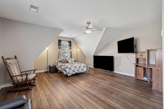 5376 Scarlet Ridge Dr, Arlington, TN 38002 - bedroom with baseboards, vaulted ceiling, and wood finished floors