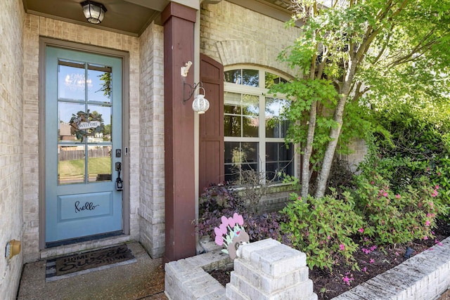 5376 Scarlet Ridge Dr, Arlington, TN 38002 - doorway to property with brick siding and stone siding