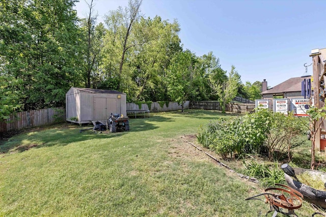 5376 Scarlet Ridge Dr, Arlington, TN 38002 - view of yard with an outdoor structure, a shed, and a fenced backyard