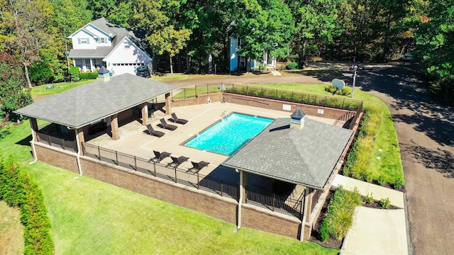 50 Red Oak Pt, Savannah, TN 38372 - community pool featuring a lawn, a gazebo, fence, and a patio area