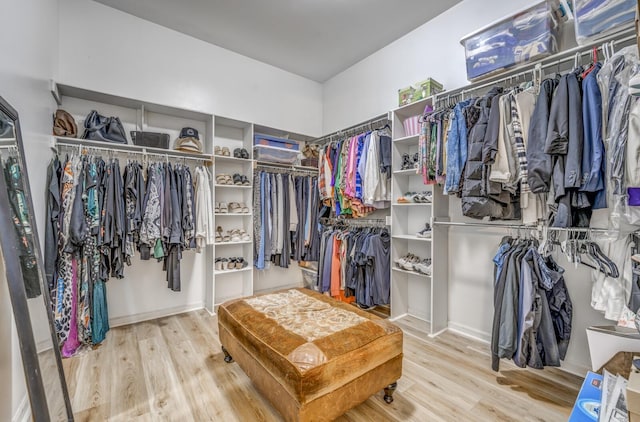 spacious closet with wood finished floors