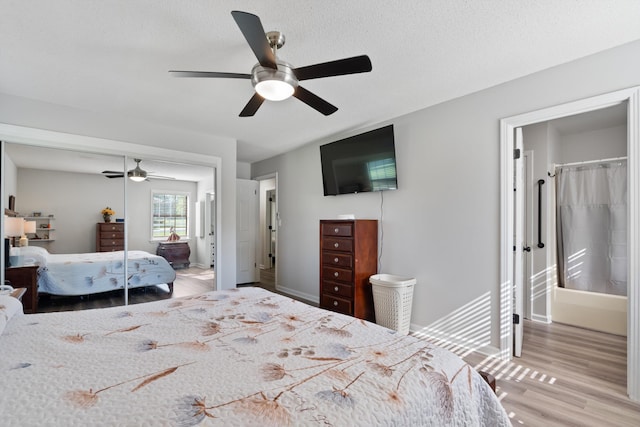 90 Shaker Dr, Senatobia, MS 38668 - bedroom featuring a closet, baseboards, ceiling fan, and wood finished floors