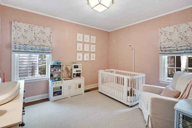 246 Palisade St, Memphis, TN 38111 - bedroom with crown molding, baseboards, and wood finished floors