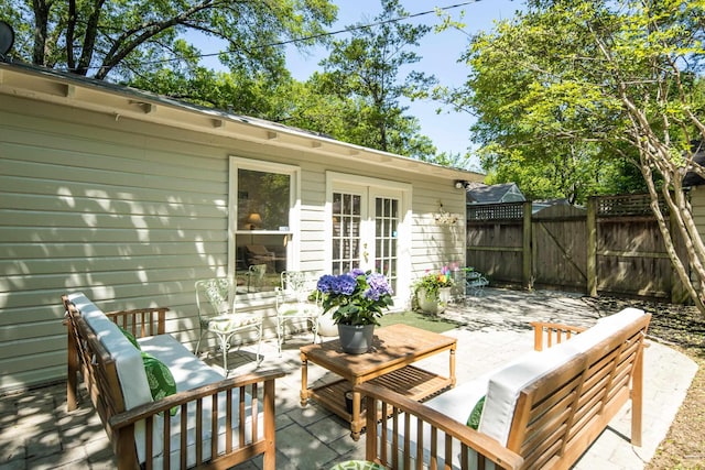 246 Palisade St, Memphis, TN 38111 - view of patio featuring a gate, fence, french doors, and an outdoor hangout area