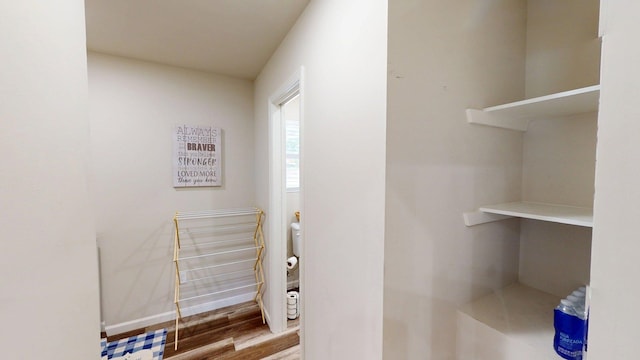 interior space with wood finished floors