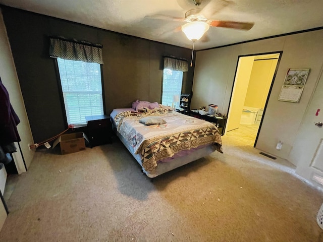 325 Geans Ln, Savannah, TN 38372 - carpeted bedroom featuring a ceiling fan and visible vents