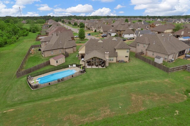 aerial view featuring a residential view