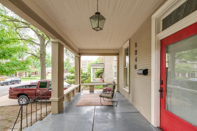 view of patio featuring covered porch