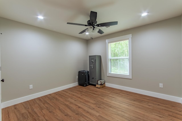 50 Melrose Cv, Savannah, TN 38372 - unfurnished room with ceiling fan, recessed lighting, baseboards, and wood finished floors