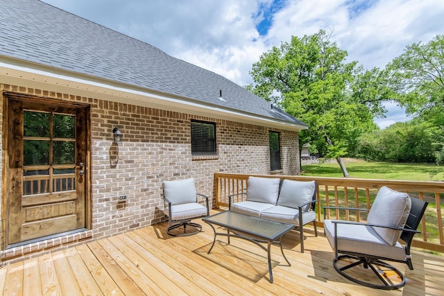 50 Melrose Cv, Savannah, TN 38372 - wooden deck with an outdoor hangout area