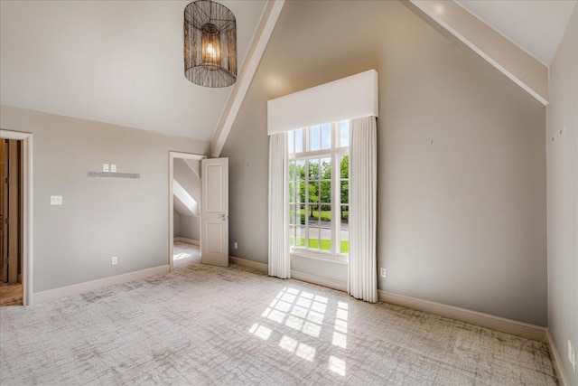 294 Dubray Manor Dr, Collierville, TN 38017 - unfurnished bedroom with baseboards, carpet, and lofted ceiling