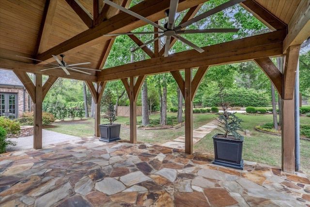294 Dubray Manor Dr, Collierville, TN 38017 - view of patio / terrace featuring a gazebo and ceiling fan