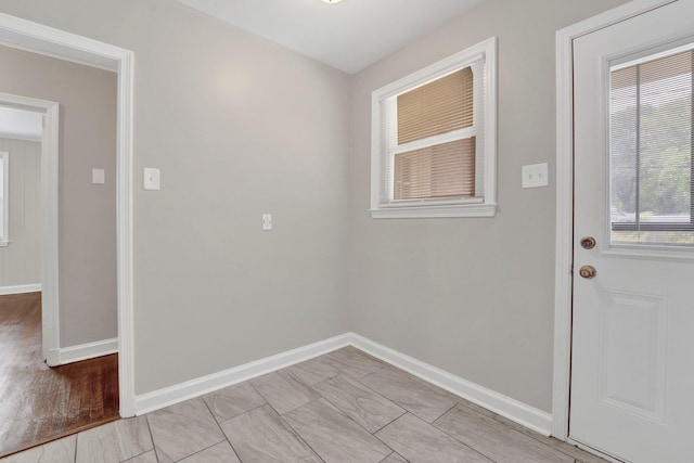 entryway with baseboards