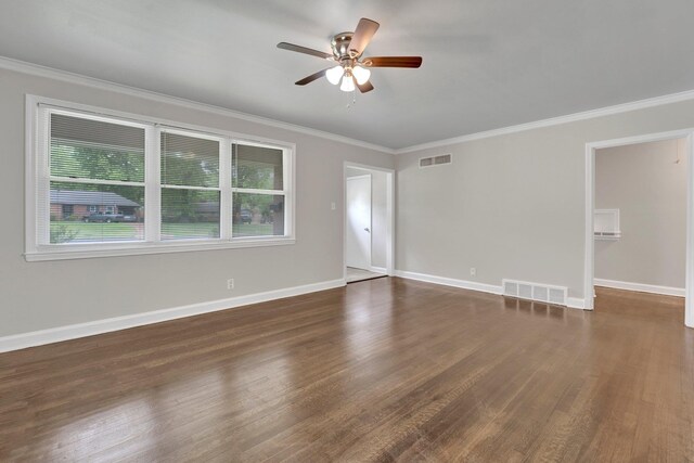 4277 Rhodes Ave, Memphis, TN 38111 - unfurnished room featuring ceiling fan, visible vents, ornamental molding, and a healthy amount of sunlight