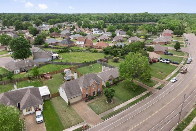 aerial view with a residential view