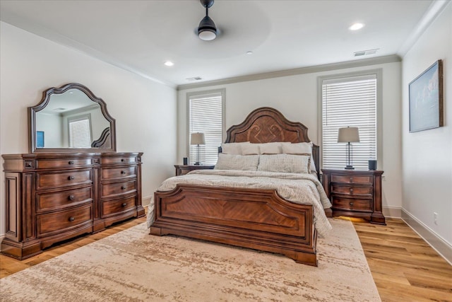 330 Mary Taylor Way, Piperton, TN 38017 - bedroom with light wood-type flooring, ornamental molding, baseboards, and recessed lighting
