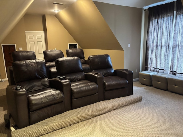 10202 Wynmanor Dr, Collierville, TN 38017 - home theater with carpet, lofted ceiling, and baseboards
