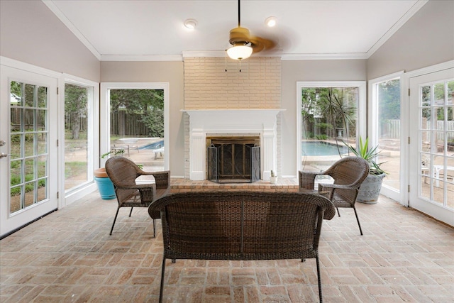 sunroom / solarium with french doors