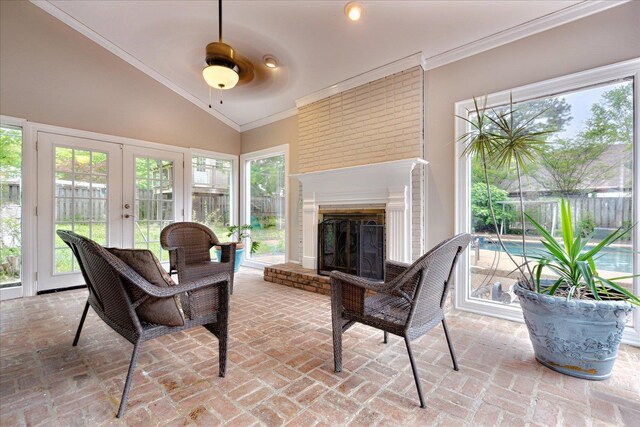 sunroom / solarium with french doors