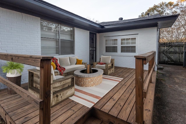 4771 Sea Isle Rd, Memphis, TN 38117 - wooden terrace featuring fence and an outdoor fire pit