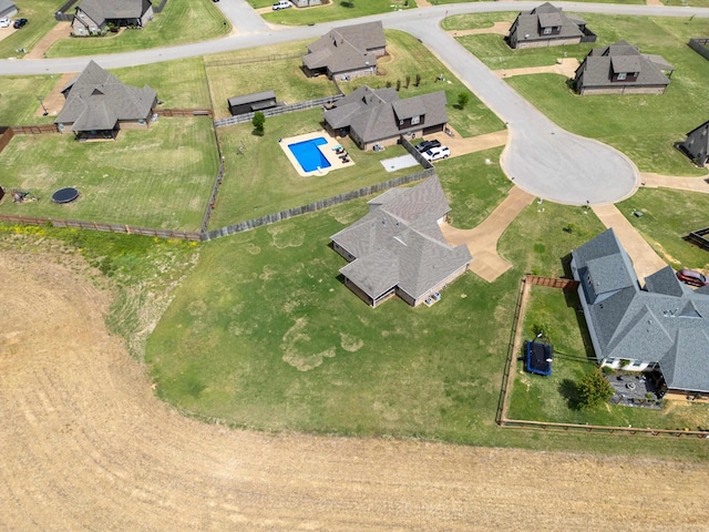 drone / aerial view with a residential view