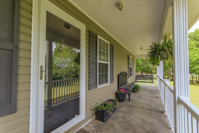 view of patio with a porch