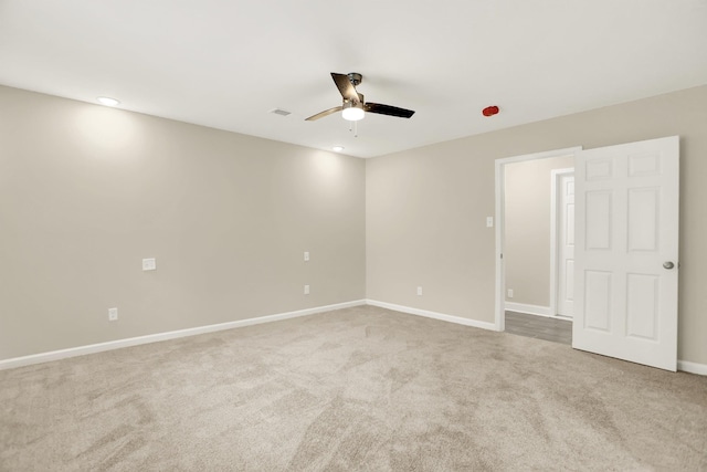 1296 Monasco Rd, Millington, TN 38053 - carpeted empty room with baseboards, recessed lighting, ceiling fan, and visible vents