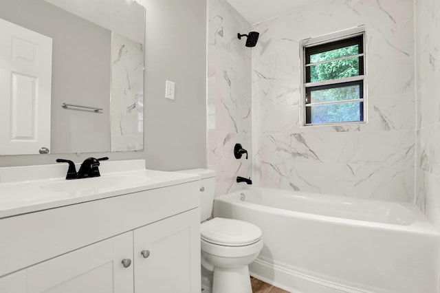 1296 Monasco Rd, Millington, TN 38053 - full bathroom featuring toilet, tub / shower combination, wood finished floors, and vanity
