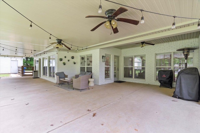 view of patio / terrace with ceiling fan