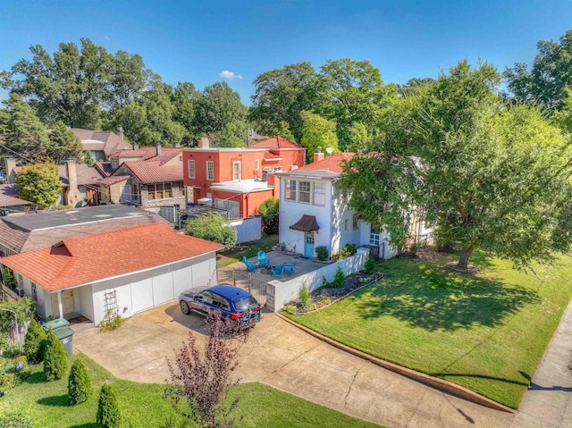 drone / aerial view with a residential view