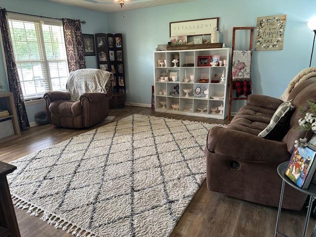 85 Two Boys Rd, Savannah, TN 38372 - living room with wood finished floors and baseboards