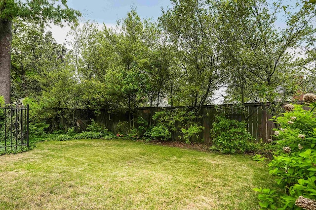 view of yard featuring fence