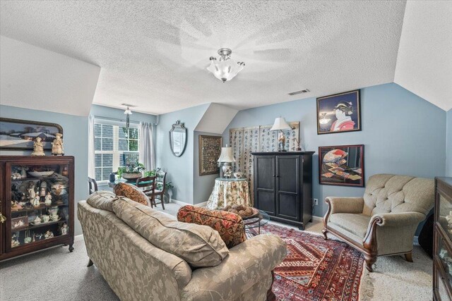 235 Fairoaks Dr, Oakland, TN 38060 - living room with carpet floors, a textured ceiling, baseboards, and visible vents