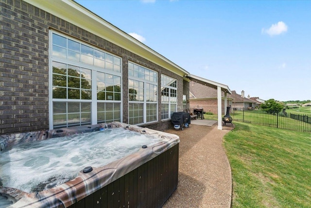 235 Fairoaks Dr, Oakland, TN 38060 - view of patio with fence and a hot tub