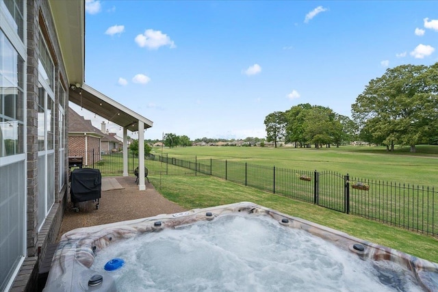 235 Fairoaks Dr, Oakland, TN 38060 - view of yard with fence and an outdoor hot tub
