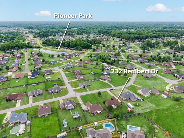 aerial view featuring a residential view