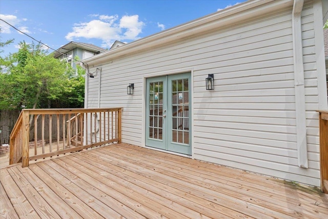 deck featuring french doors