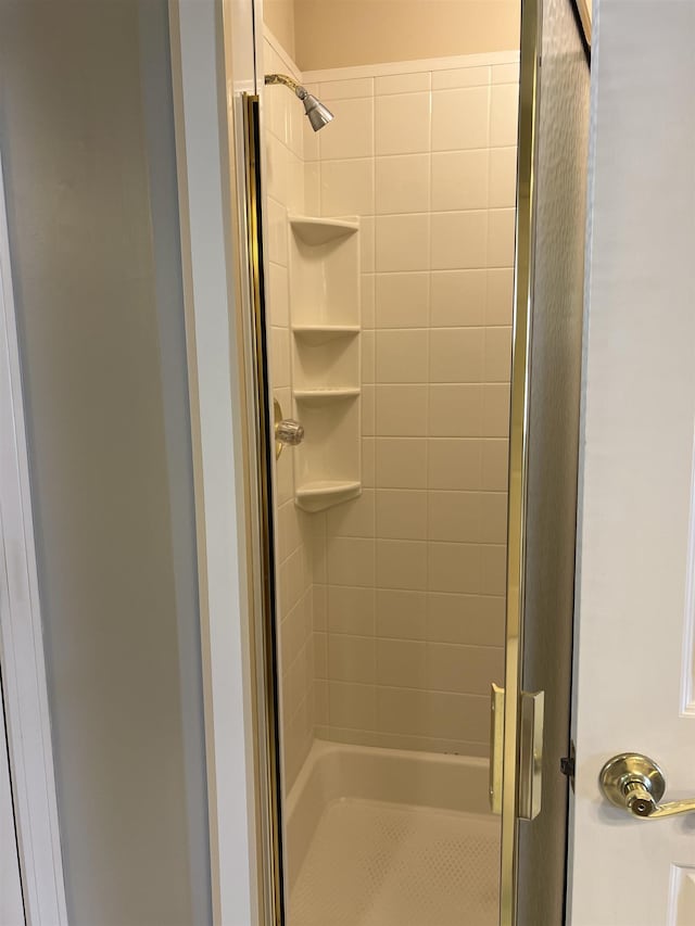 bathroom featuring a shower stall