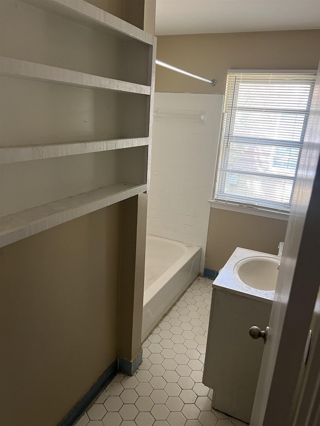 2997 Atmore St, Memphis, TN 38118 - bathroom with tile patterned floors, vanity, and bathtub / shower combination