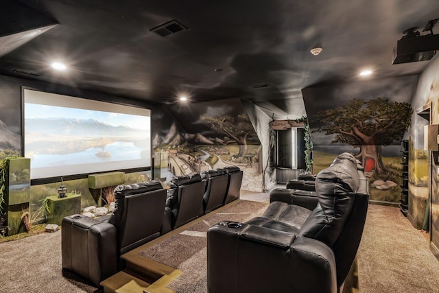 75 Notting Creek Cv, Eads, TN 38028 - carpeted home theater with visible vents and recessed lighting