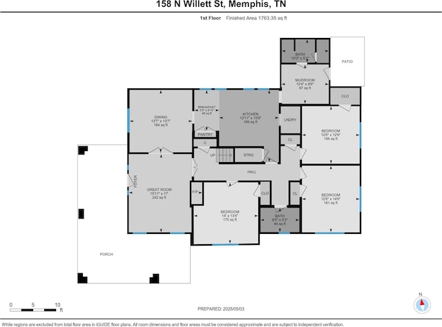 158 N Willett St, Memphis, TN 38104 - floor plan