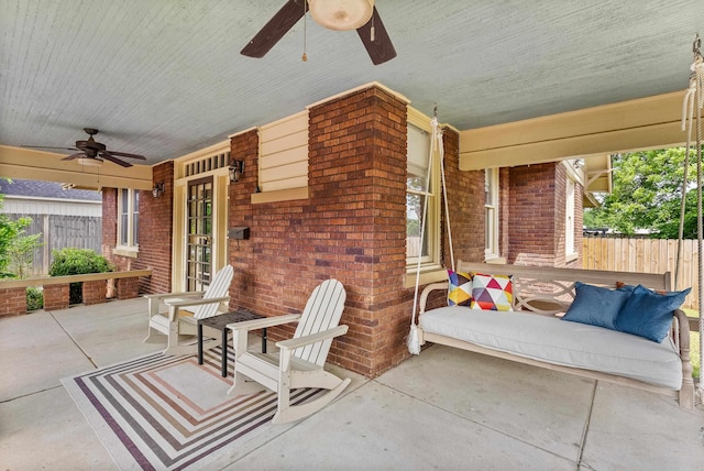 158 N Willett St, Memphis, TN 38104 - view of patio / terrace with fence and a ceiling fan
