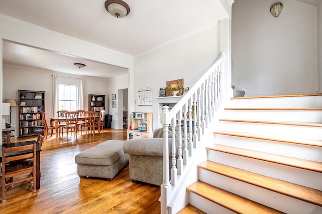 1851 Walker Ave, Memphis, TN 38114 - staircase with ornamental molding and wood finished floors