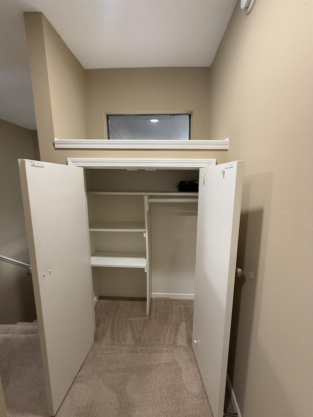 spacious closet featuring carpet flooring