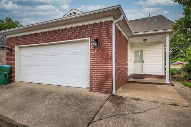 garage with driveway