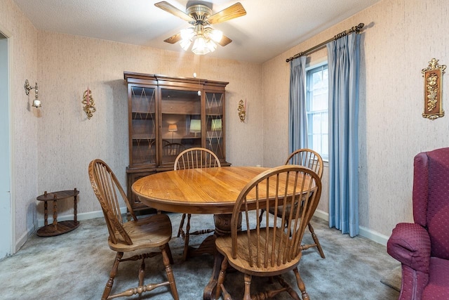 5676 Quince Rd Unit 7, Memphis, TN 38119 - dining room with baseboards, a ceiling fan, and carpet floors