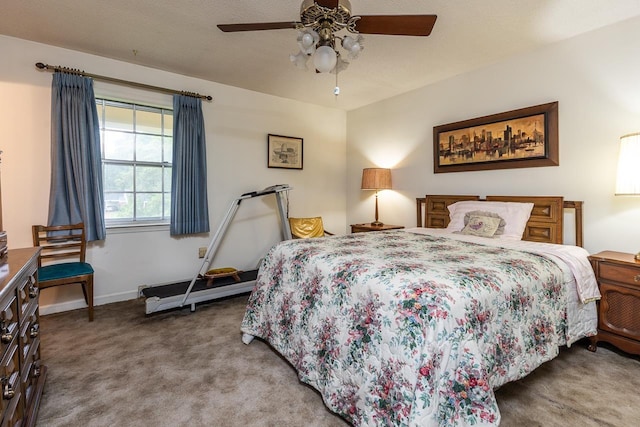 5676 Quince Rd Unit 7, Memphis, TN 38119 - bedroom with baseboards, a ceiling fan, and carpet floors